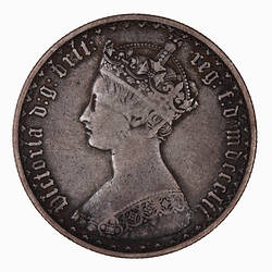 Coin - Florin, Queen Victoria, Great Britain, 1852 (Obverse)