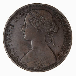 Coin - Penny, Queen Victoria, Great Britain, 1873 (Obverse)