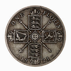 Coin - Florin (2 Shillings), George V, Great Britain, 1921 (Reverse)