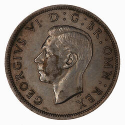 Coin - Florin (2 Shillings), George VI, Great Britain, 1949 (Obverse)