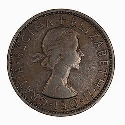 Coin - Florin (2 Shillings), Elizabeth II, Great Britain, 1957 (Obverse)