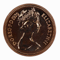 Proof Coin - Halfpenny, Great Britain, 1972 (Obverse)