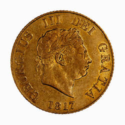 Coin - Half-Sovereign, George III, Great Britain, 1817 (Obverse)