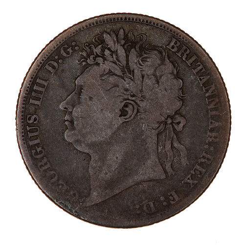 Coin - Shilling, George IV, Great Britain, 1821 (Obverse)