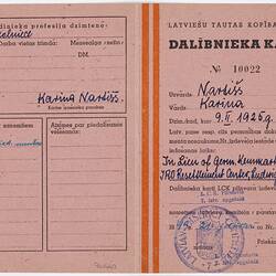 Certificate - Latvian National Society in Exile