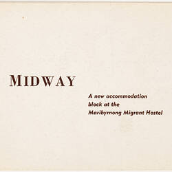 Invitation - Opening of Midway Hostel, Commonwealth Hostels Limited, 13 Mar 1969
