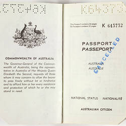 Passport - Issued to Mrs L. Sigalas, Commonwealth of Australia, 1977