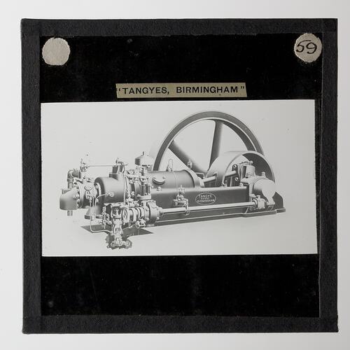 Lantern Slide - Tangyes Ltd, Horizontal Gas Engine, circa 1910