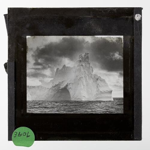 Lantern Slide - 'Very Old Iceberg Seen off Enderby Land', BANZARE Voyage 1, Antarctica, 1929-1930