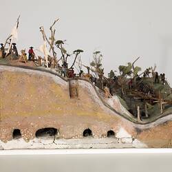 Alluvial Mining Model - Daisy Hill. Model made by C.E. Nordstrom in 1858