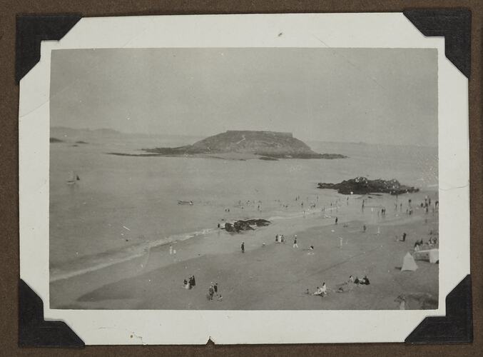 Beach Scene with Island in Background, France, circa 1927