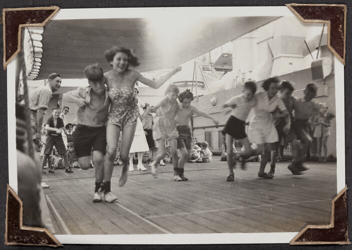 Three-Legged Race, Palmer Family Migrant Voyage, RMS Orion, Indian Ocean, Mar 1947