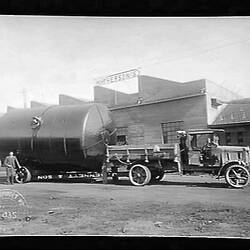 Glass Negative - Mooring Buoy and Truck, Chas Ruwolt Pty Ltd, Engineering Products, 1929