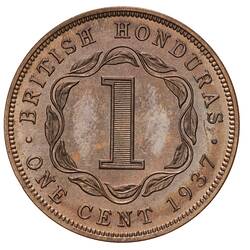 Proof Coin - 1 Cent, British Honduras (Belize), 1937