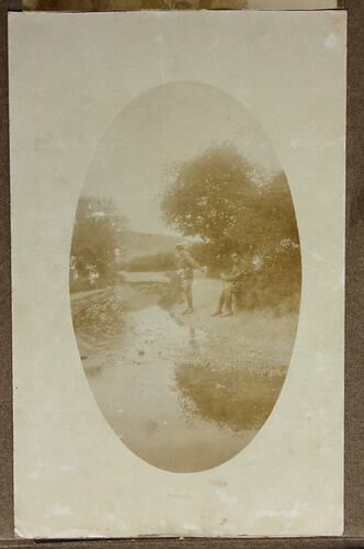 Photograph - Two Servicmen By A River, Driver Cyril Rose, World War I, 1916-1919