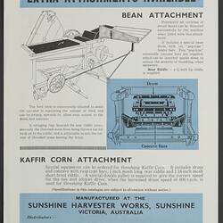 Publicity Leaflet - H.V. McKay Massey Harris, 'Maize Husker & Sheller', 1953