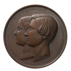 Medal - Royal Wedding, Leopold & Marie, Belgium, 1853