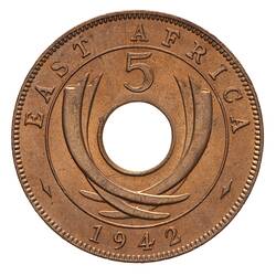 Coin - 5 Cents, British East Africa, 1942