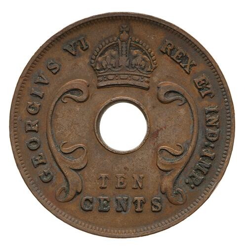 Coin - 10 Cents, British East Africa, 1943
