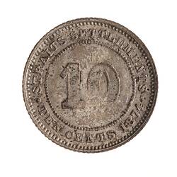 Coin - 10 Cents, Straits Settlements, 1874