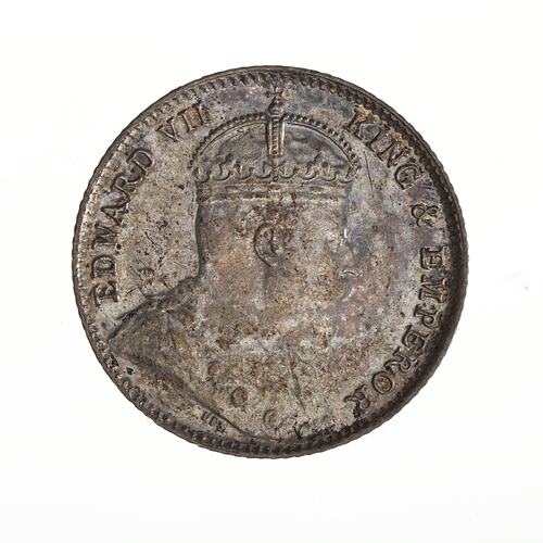 Coin - 5 Cents, Straits Settlements, 1910