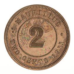 Coin - 2 Cents, Mauritius, 1911