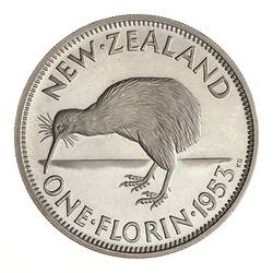 Proof Coin - Florin (2 Shillings), New Zealand, 1953