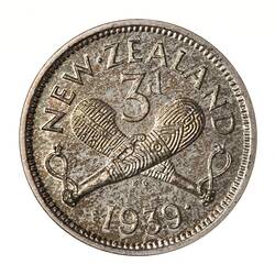 Proof Coin - 3 Pence, New Zealand, 1939