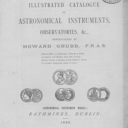 Astronomical instruments catalogue Howard Grubb 1883