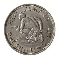 Coin - 1 Shilling, New Zealand, 1948
