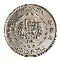 Coin - 10 Cents, Singapore, 1986