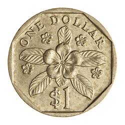 Coin - 1 Dollar, Singapore, 1989