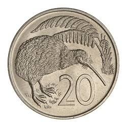 Coin - 20 Cents, New Zealand, 1967