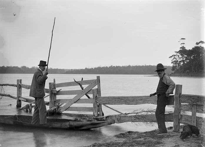 Percy Bell with another man (unrecorded) at Lake Tyers, Gippsland, Victoria, c.1890