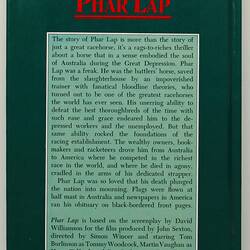 Book - Lansdowne Press, Phar Lap Motion Picture, 1983