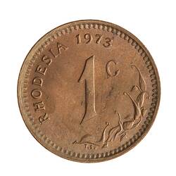 Coin - 1 Cent, Rhodesia, 1973