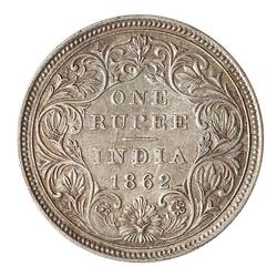 Coin - 1 Rupee, India, 1862