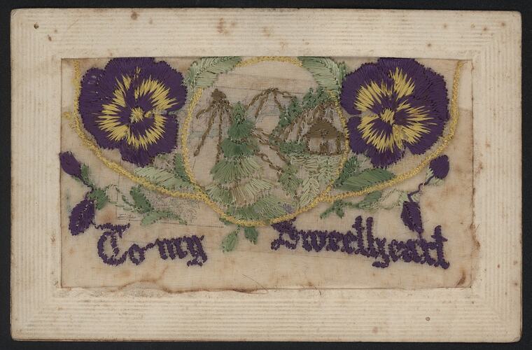 Postcard - 'To My Sweetheart', Embroidered, France, World War I, 22 Jul 1917