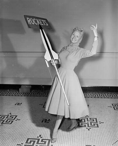 Woman with Rocket Prop, Melbourne, Victoria, 1958