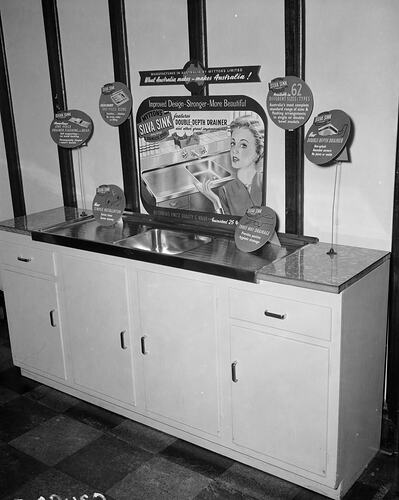 Myttons Ltd, 'Silva' Kitchen Sink Display, Melbourne, Victoria, Oct 1955