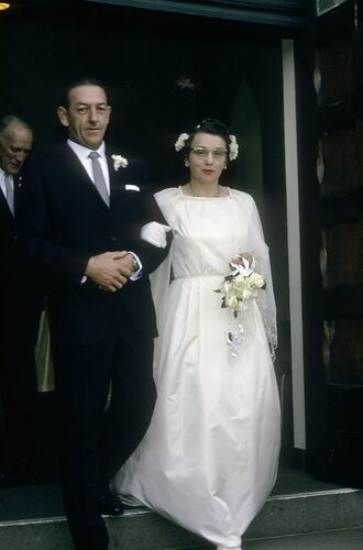 Ian Black & Hope Macpherson Leaving Church on Wedding Day, Victoria, 2 Apr 1965