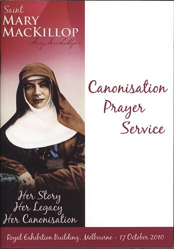 Order of Service - Prayer Service, Saint Mary of the Cross MacKillop Canonisation, 17 Oct 2010