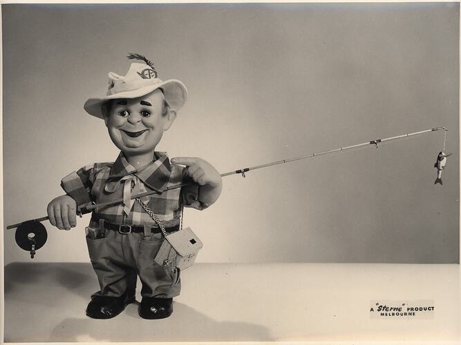 Photograph -  L. J. Sterne Doll Co., 'Henry the Silent Salesman' Doll, Fisherman, Melbourne, circa 1950