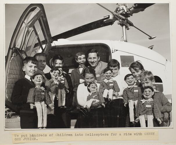 Gerry Gee Junior, Children Standing Next to a Helicopter, Melbourne, circa 1962
