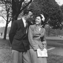 Digital Photograph - John & Barbara Woods, Hyde Park, London, Sep 1957