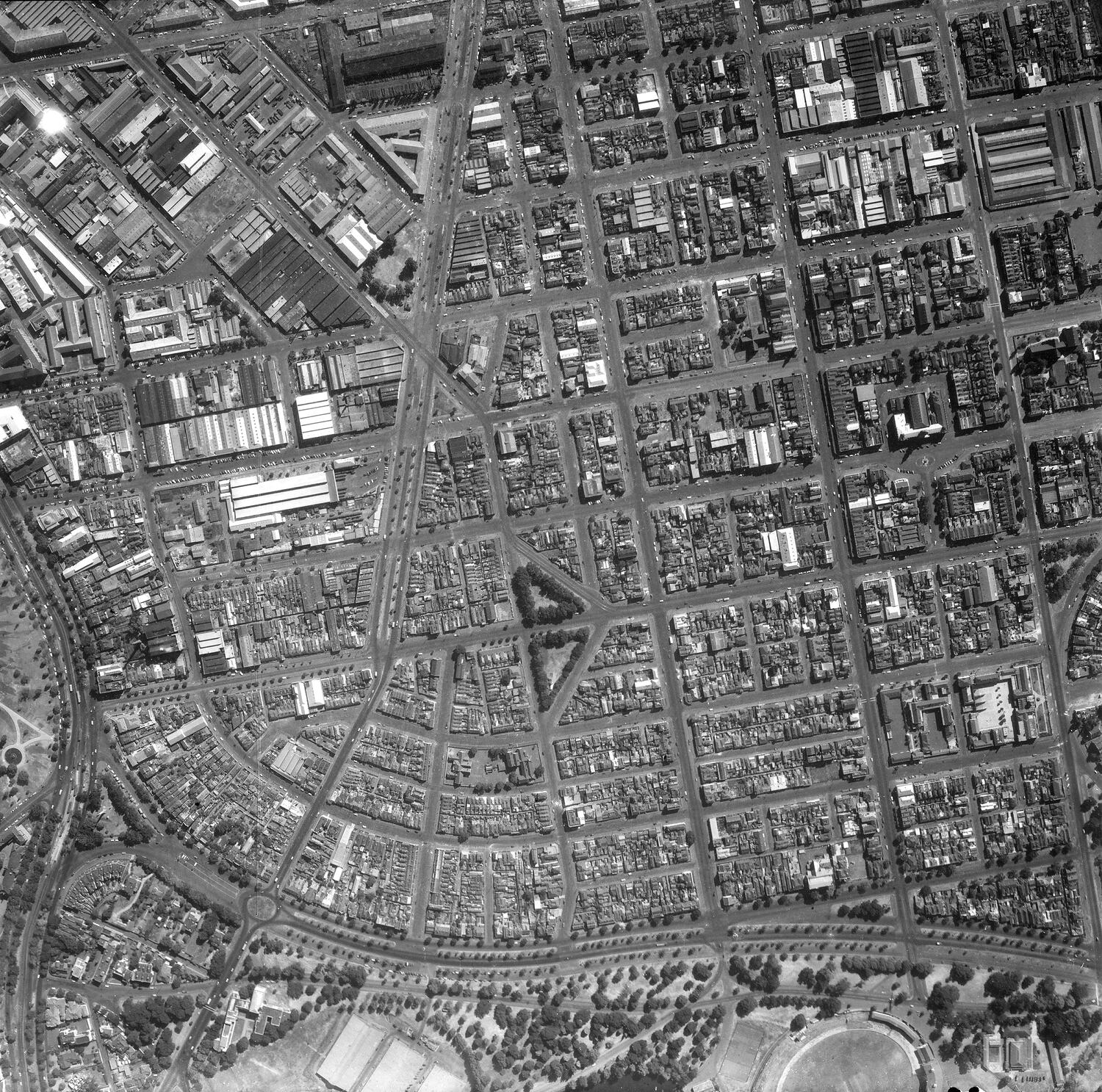 Negative - Aerial View of Albert Park, Melbourne, 28 Feb 1956