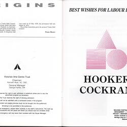 Booklet - Victorian Arts Centre, 'Strike A Light', 1987