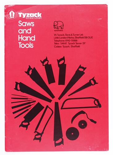 Cover with different saws arranged in a circle.
