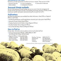 Leaflet - Bureau of Meteorology, 'Climate Services for Rural Australia', 1991