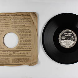 Disc Recording - Edison, Double Sided, 'Spanish Dance, No.1' & 'The Foggy Dew', 1923-1929.
